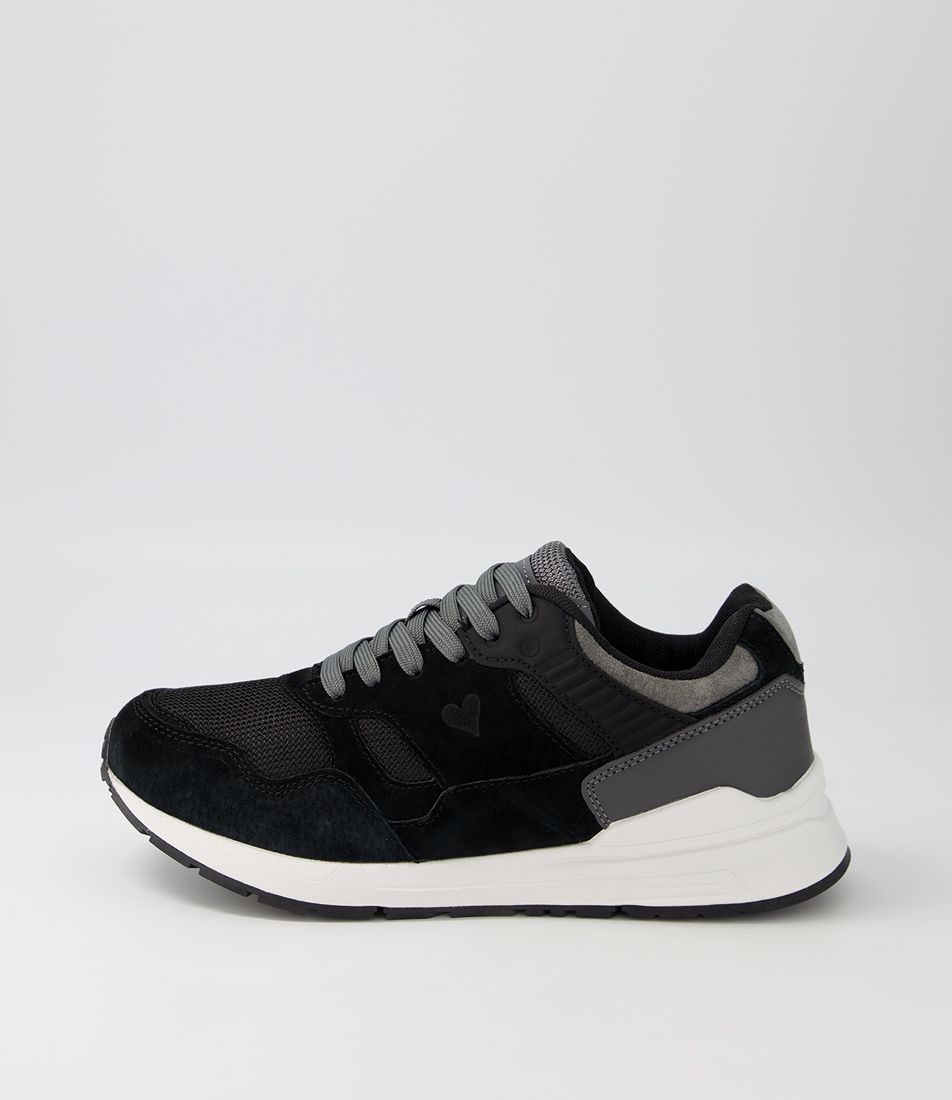 Ashleen Black Grey Suede Multi Sneakers