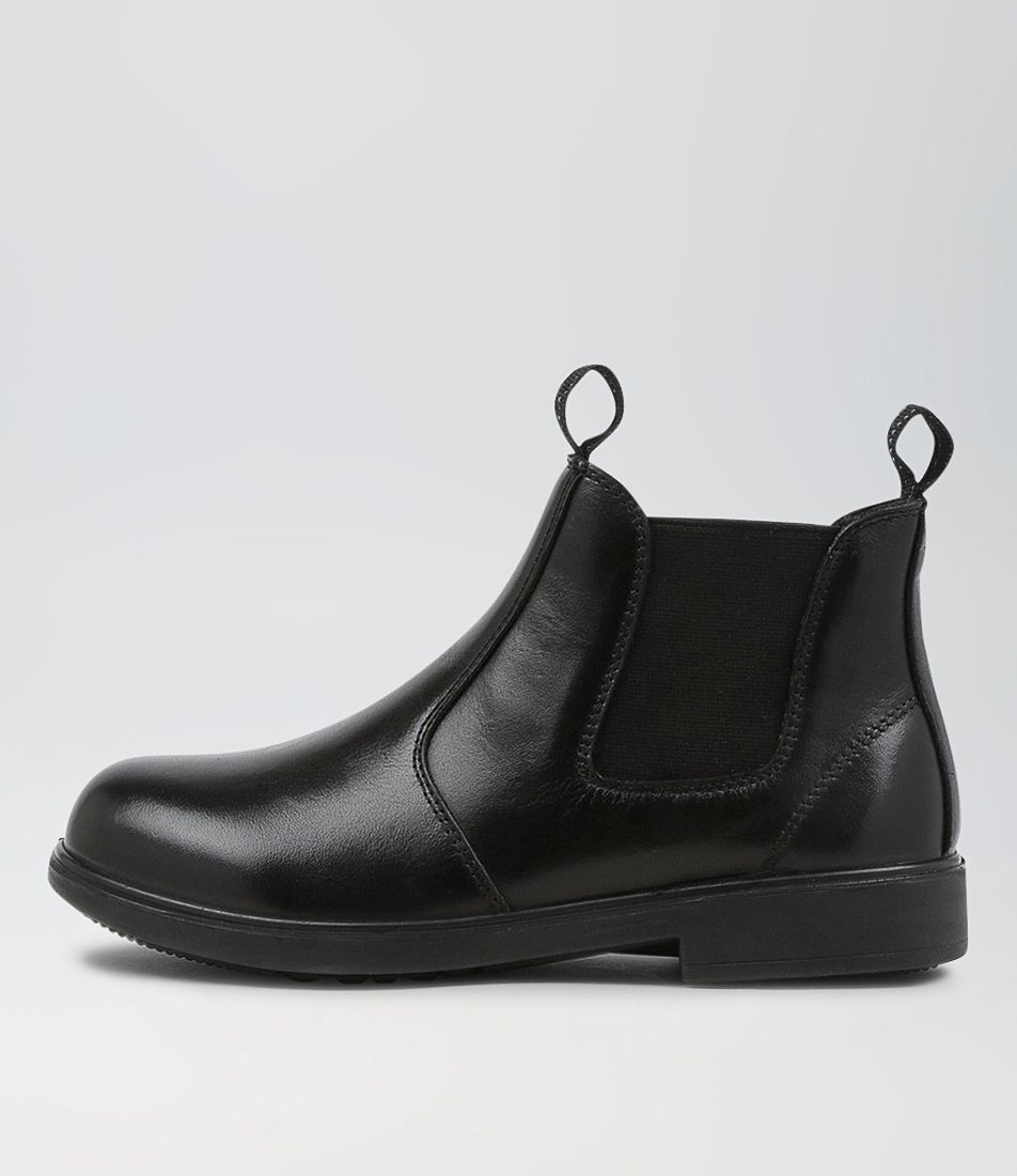 Dean Jnr Spongebob Black Leather Ankle Boots