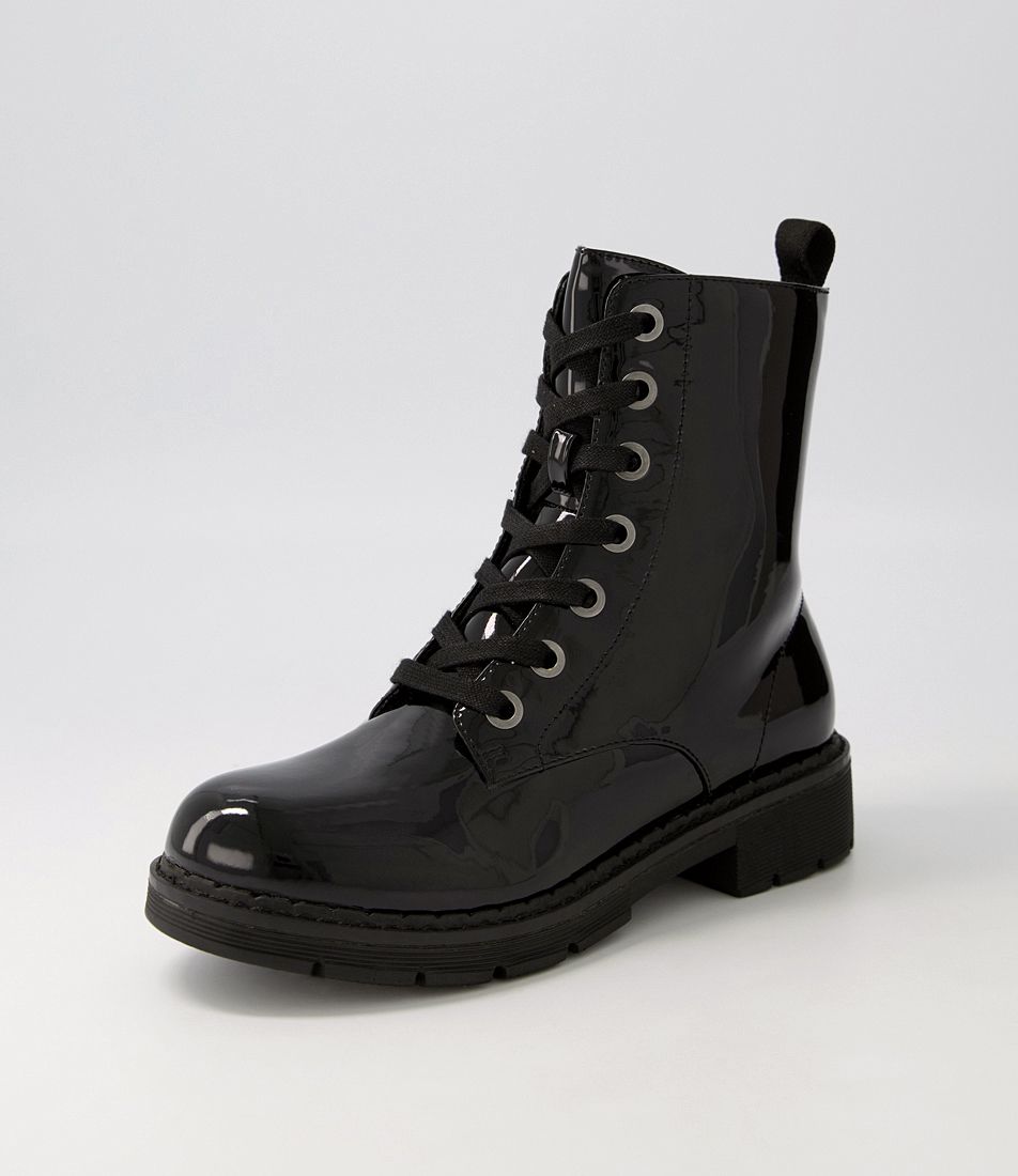 Anabelo2 Black Patent Pu Ankle Boots