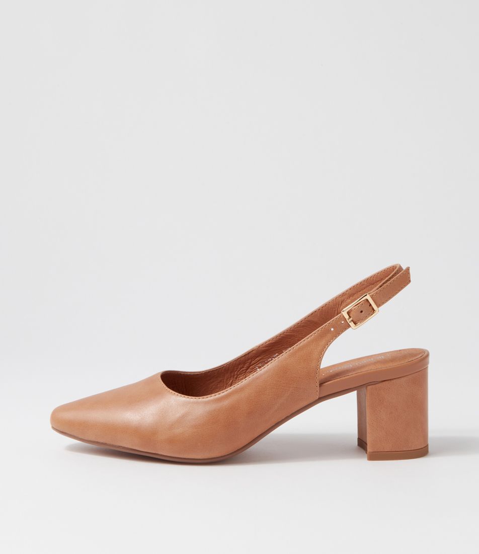 Lucine Tan Leather Heels