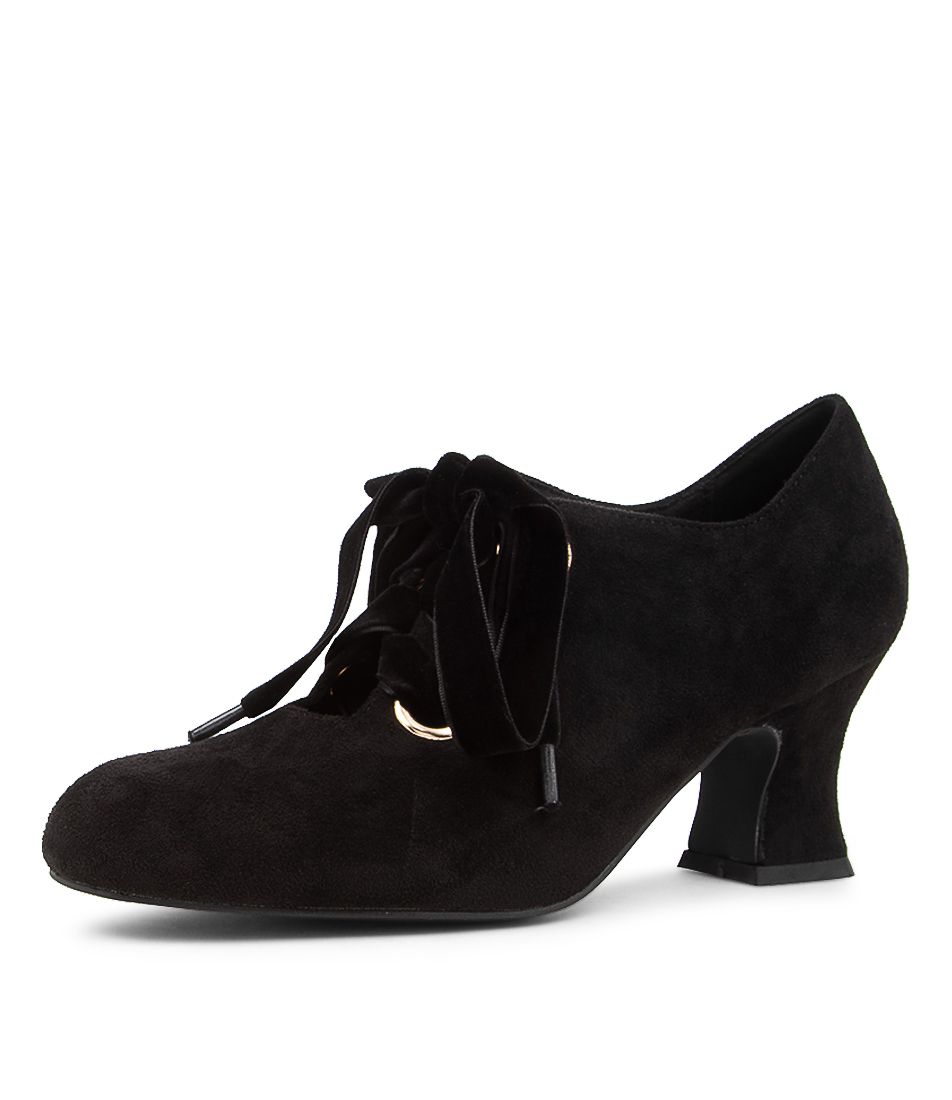 YALANDA BLACK MICROSUEDE HEELS