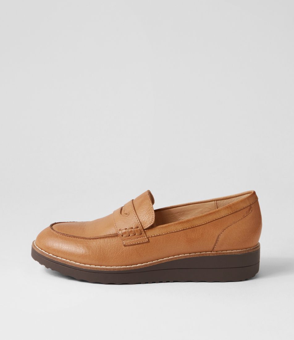 Oley Dark Tan Choc Leather Loafers