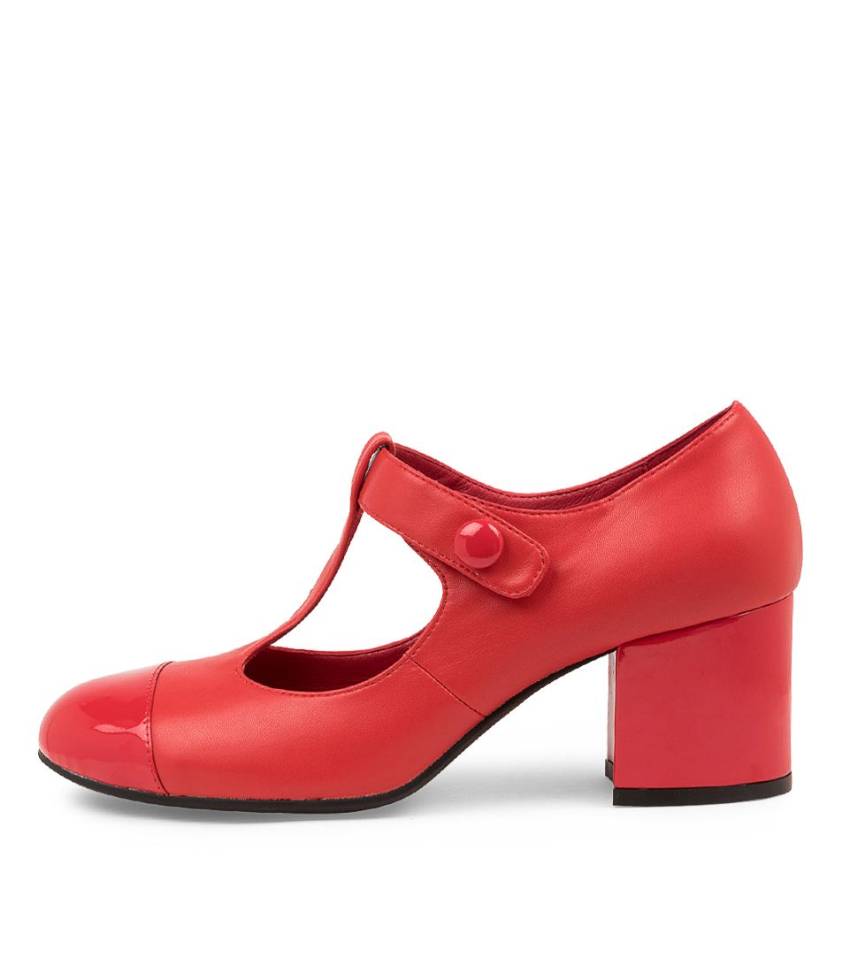 NASTAYA RED PATENT SYNTHETIC HEELS