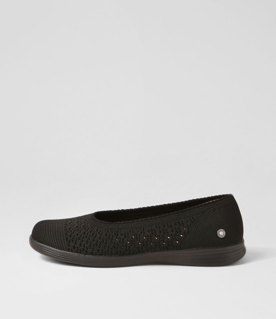 On The Go Black Mesh Flat Shoes
