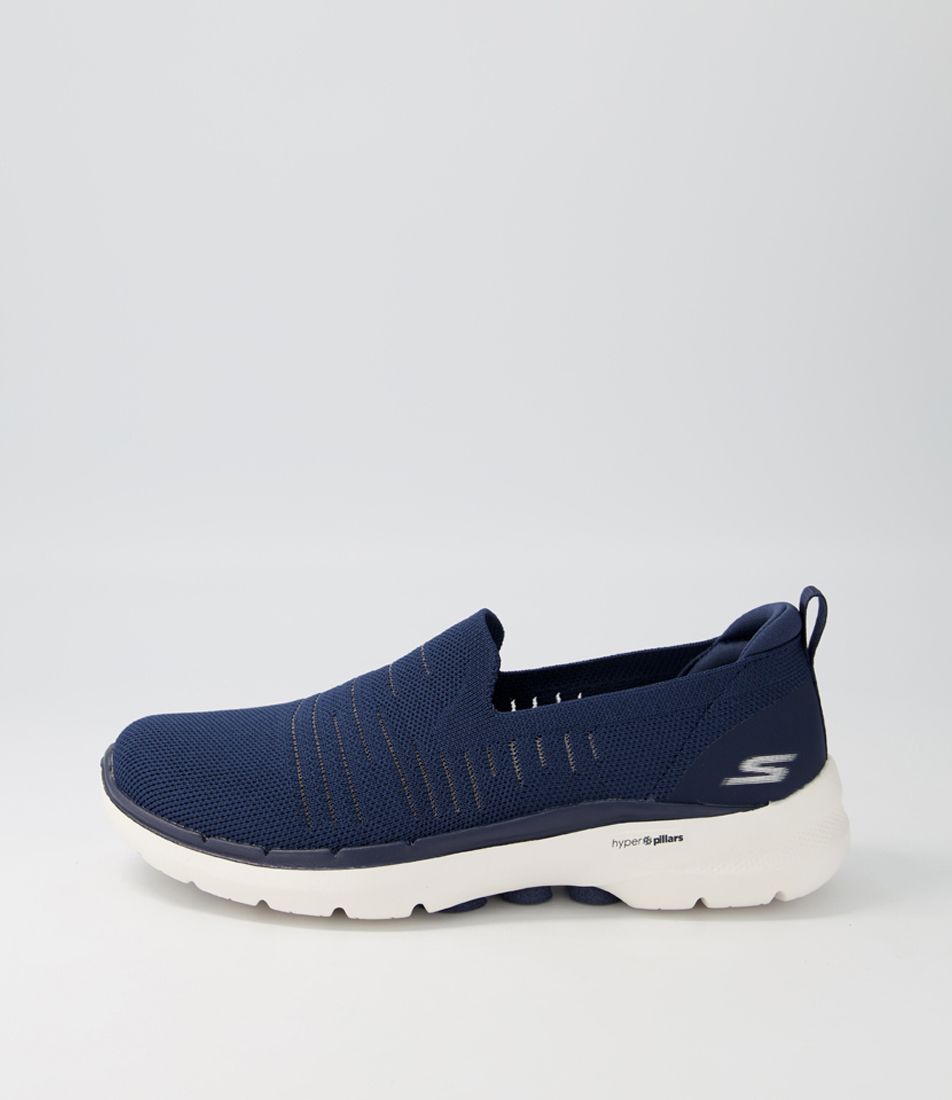 Go Walk 6 Navy Mesh Sneakers