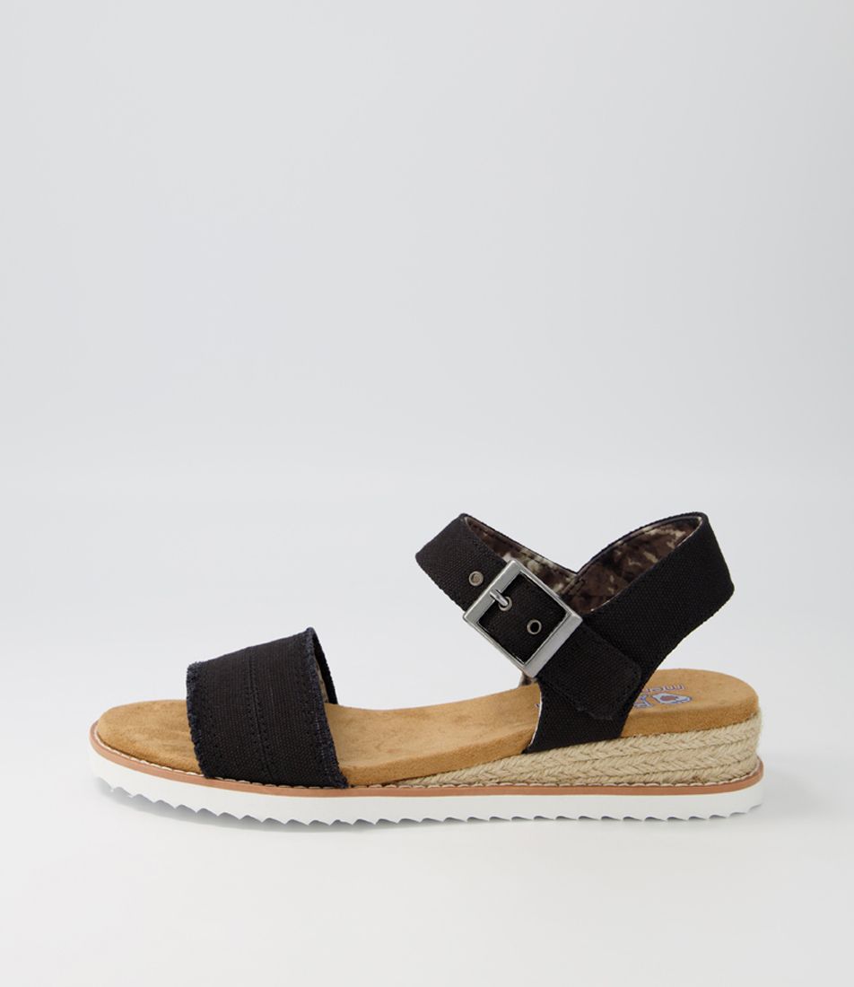 Desert Kiss  Black Fabric Sandals