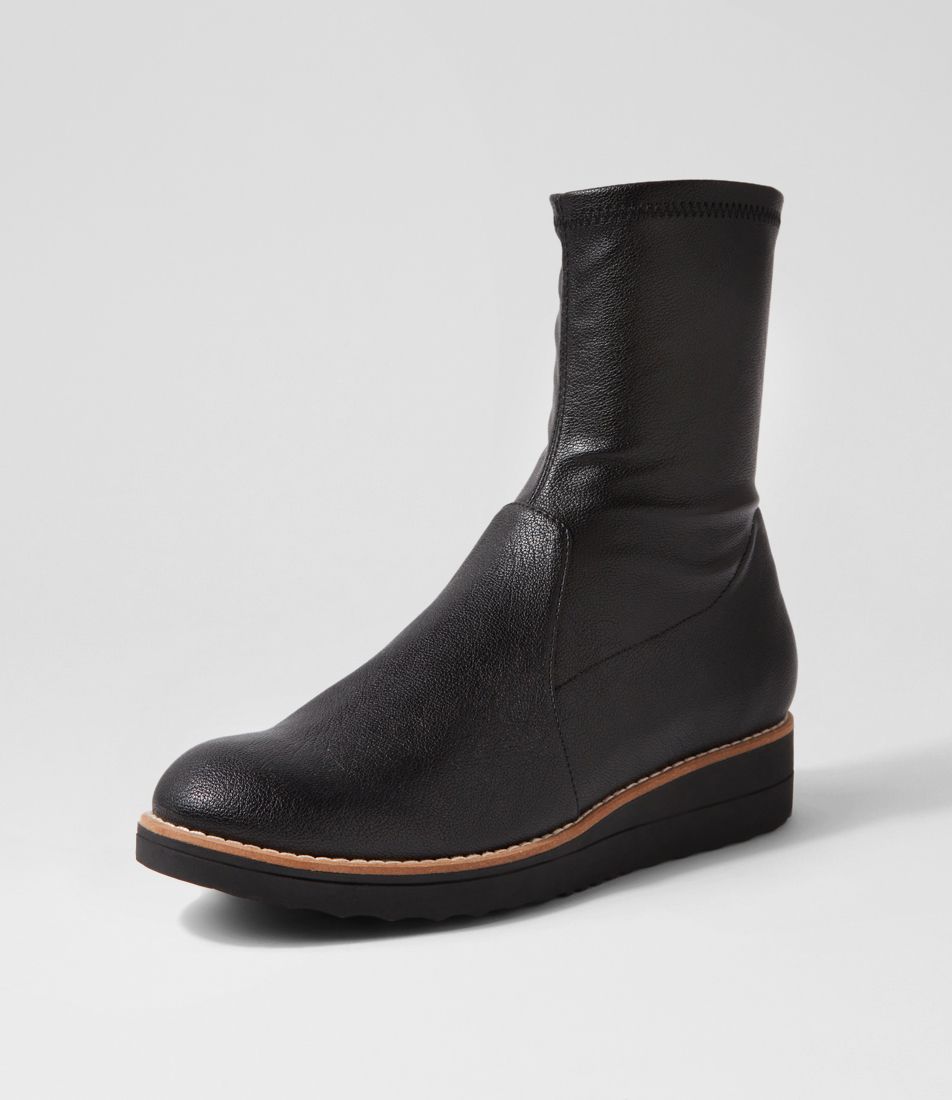 Olissar Black Stretch Ankle Boots