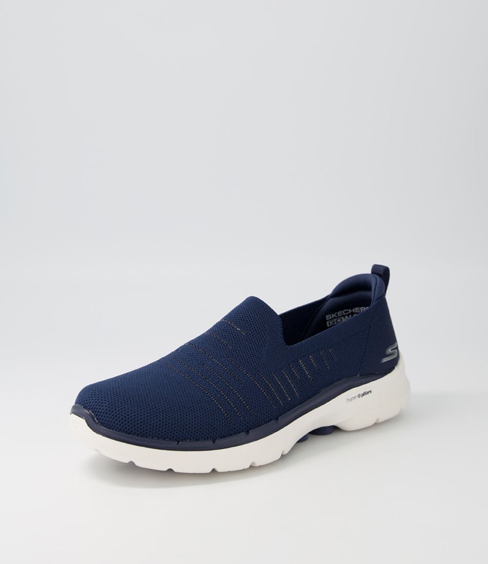 Go Walk 6 Navy Mesh Sneakers