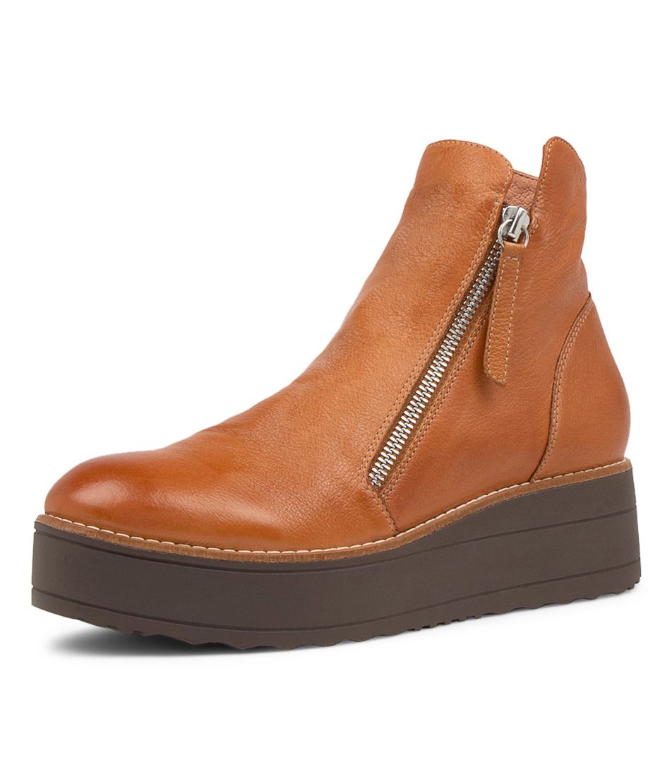 Nene Tan Leather Ankle Boots CS