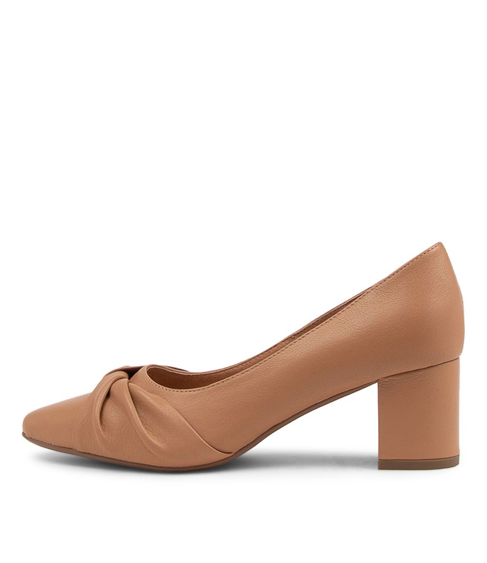 Laree Light Camel Leather Pump Heels