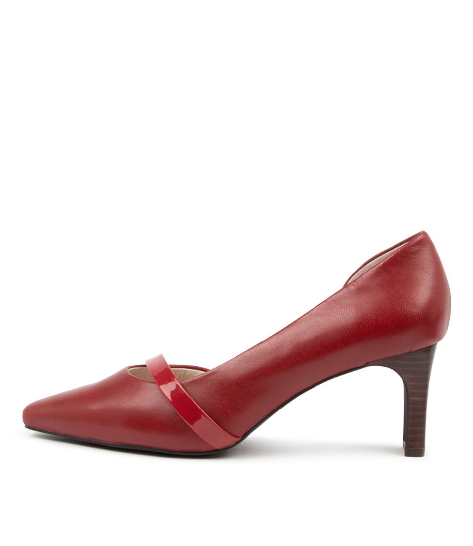 NARDA RED LEATHER-PATENT