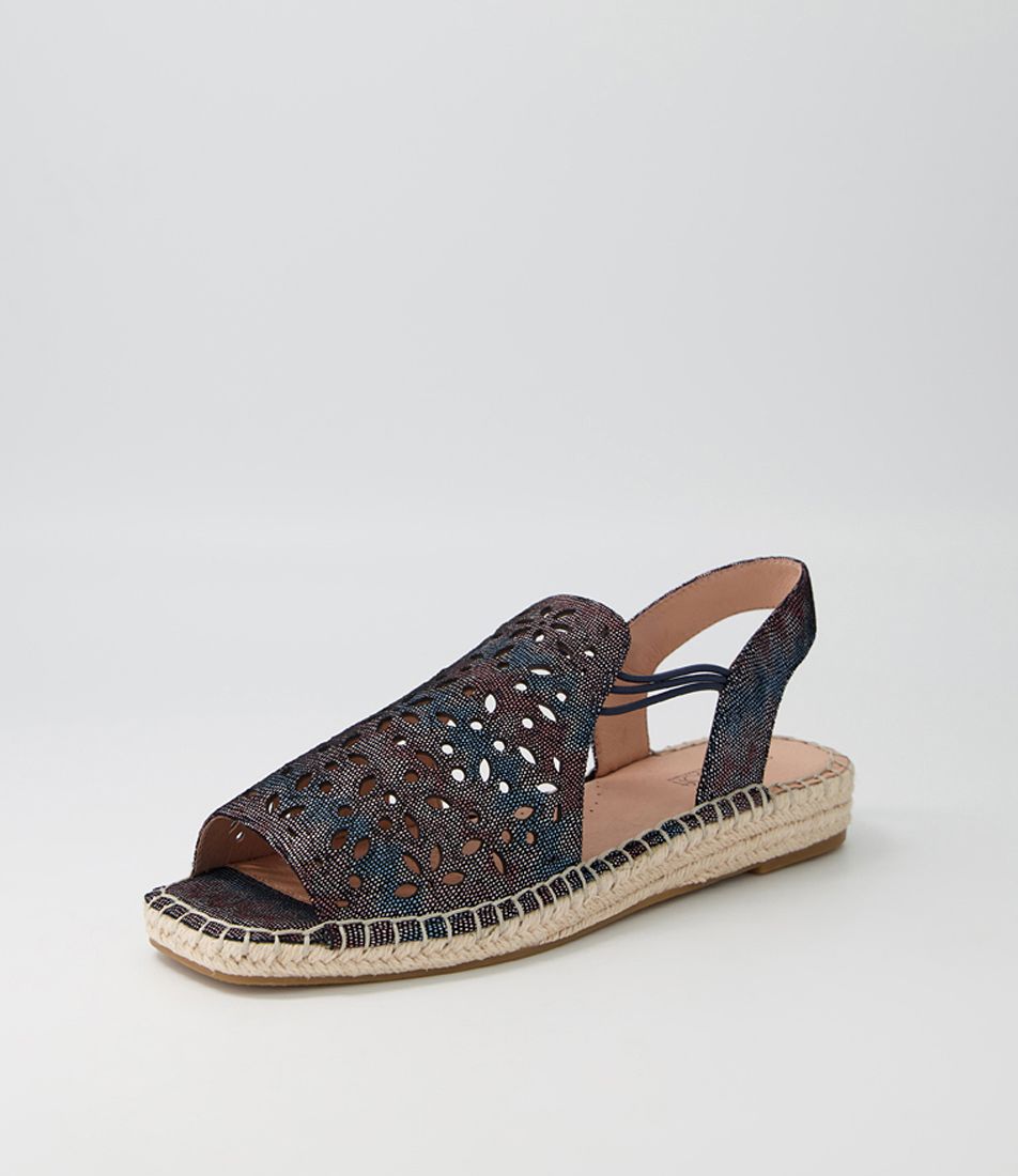 Prettie Black Lizard Print Suede Sandals