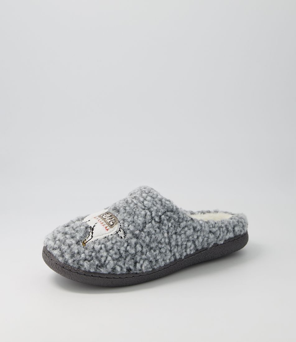 Llama Light Grey Multi Slippers