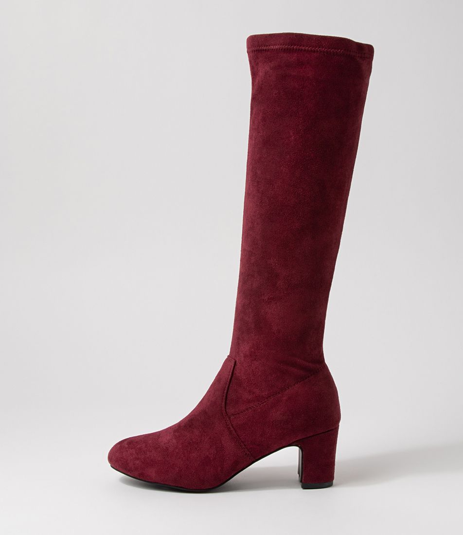 Kanter Mulberry Stretch Microsuede Knee High Boots