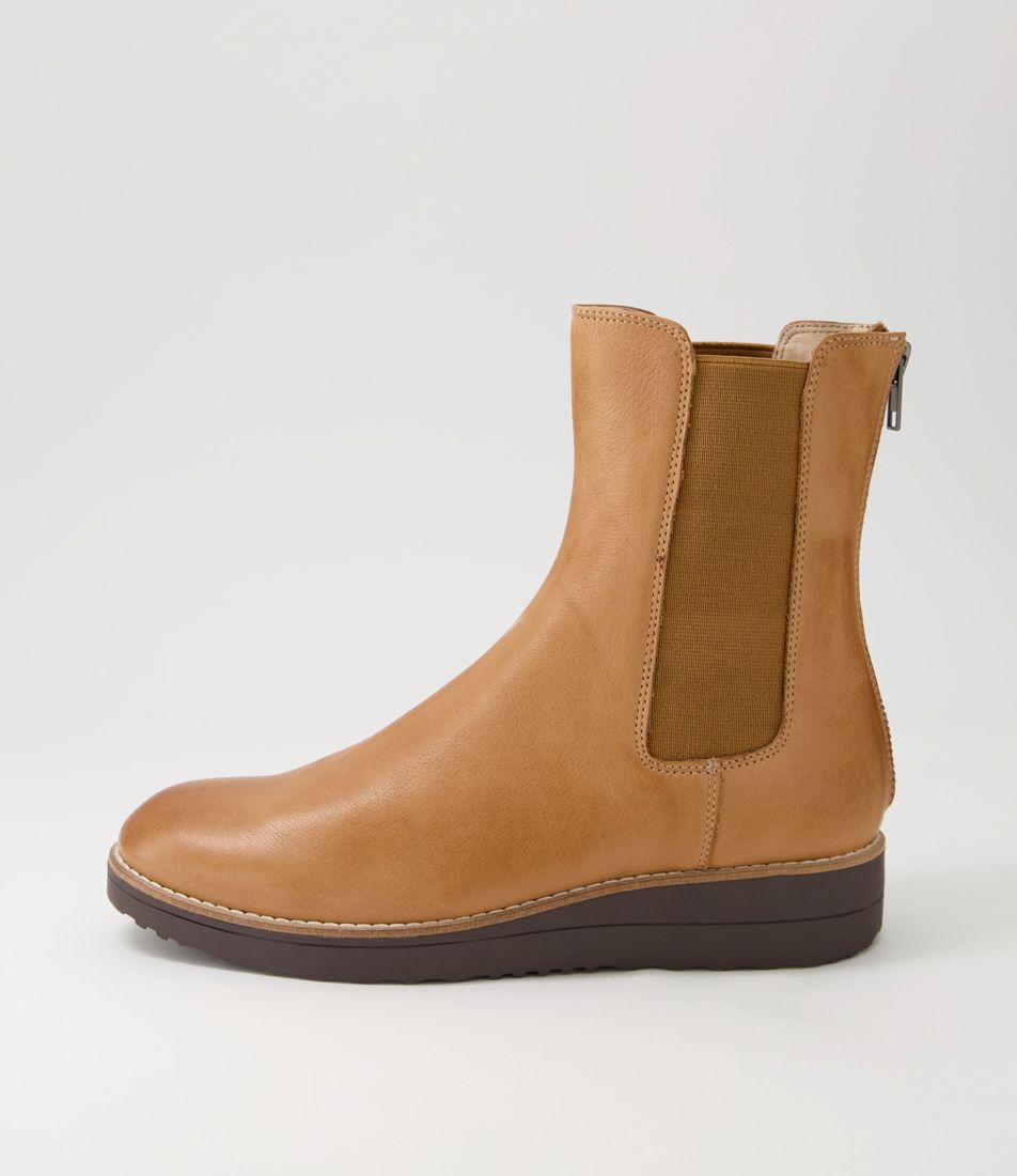 Oremi Dark Tan Choc Leather Chelsea Boots