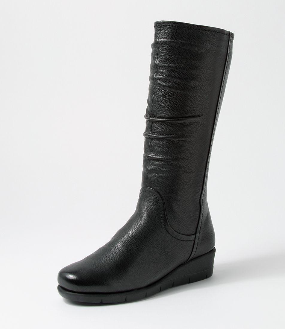 Millan Black Leather Calf Boots