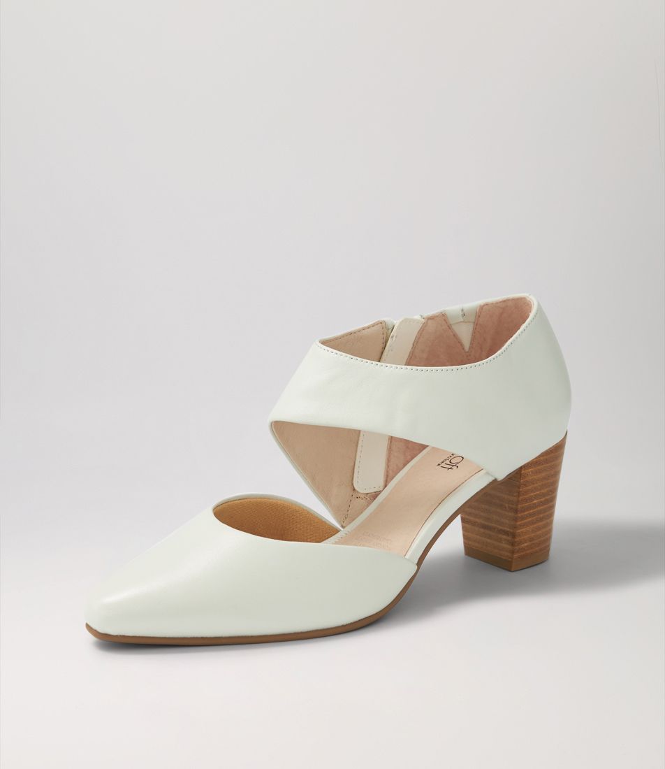 Naja Winter White Leather Heels