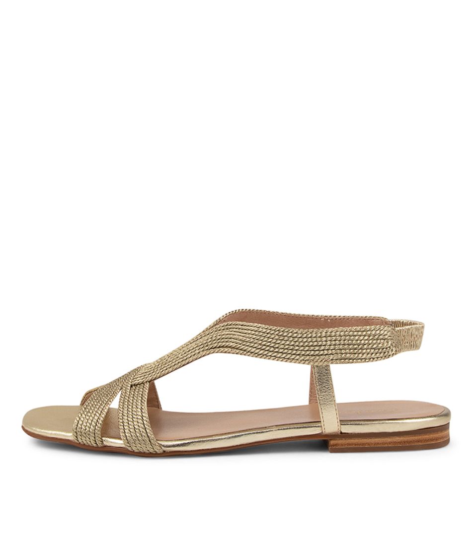 Adera Gold Rope Leather Sandals