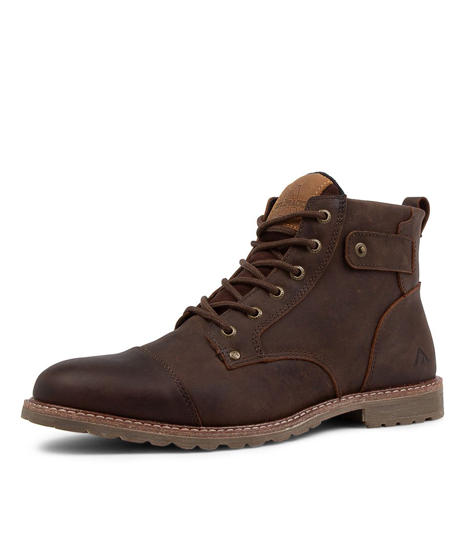 Bronx Brown Leather Lace Up Boots