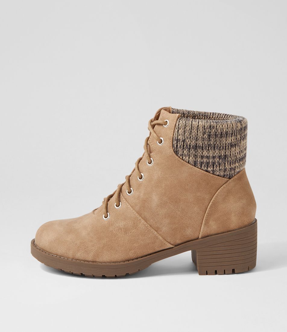 Asender Camel Nubuck Pu Ankle Boots