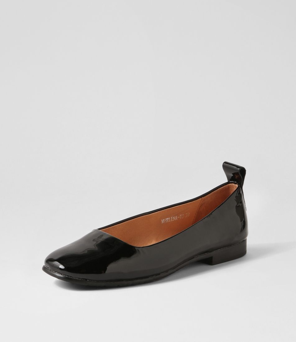 Murlena Black Patent Leather Ballet Flats