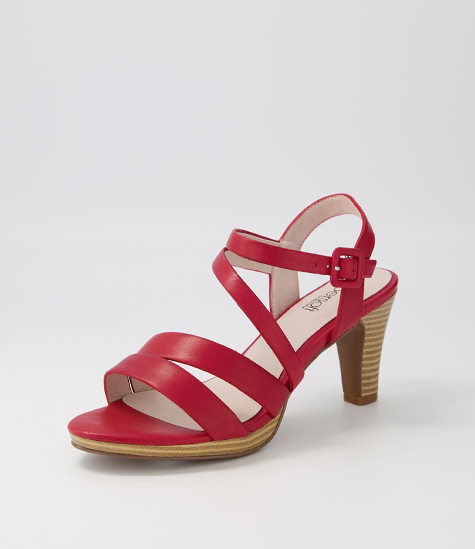 Sassa Red Leather Sandals
