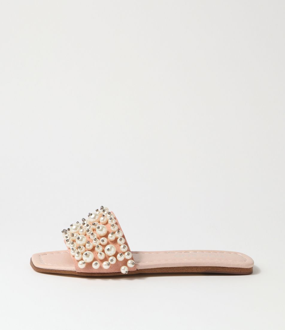 Leander Nude Suede Slides
