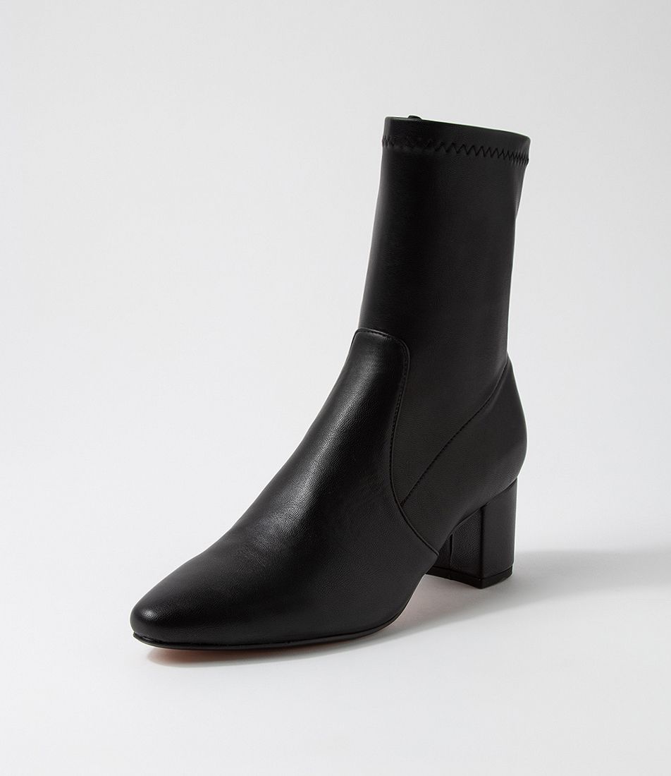 Linta Black Stretch Ankle Boots