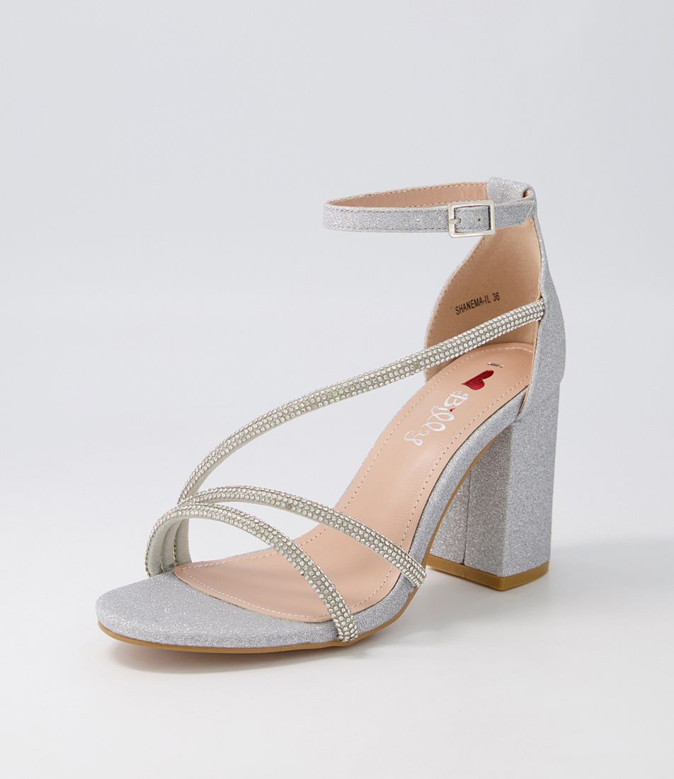 Shanema Silver Glitter Sandals