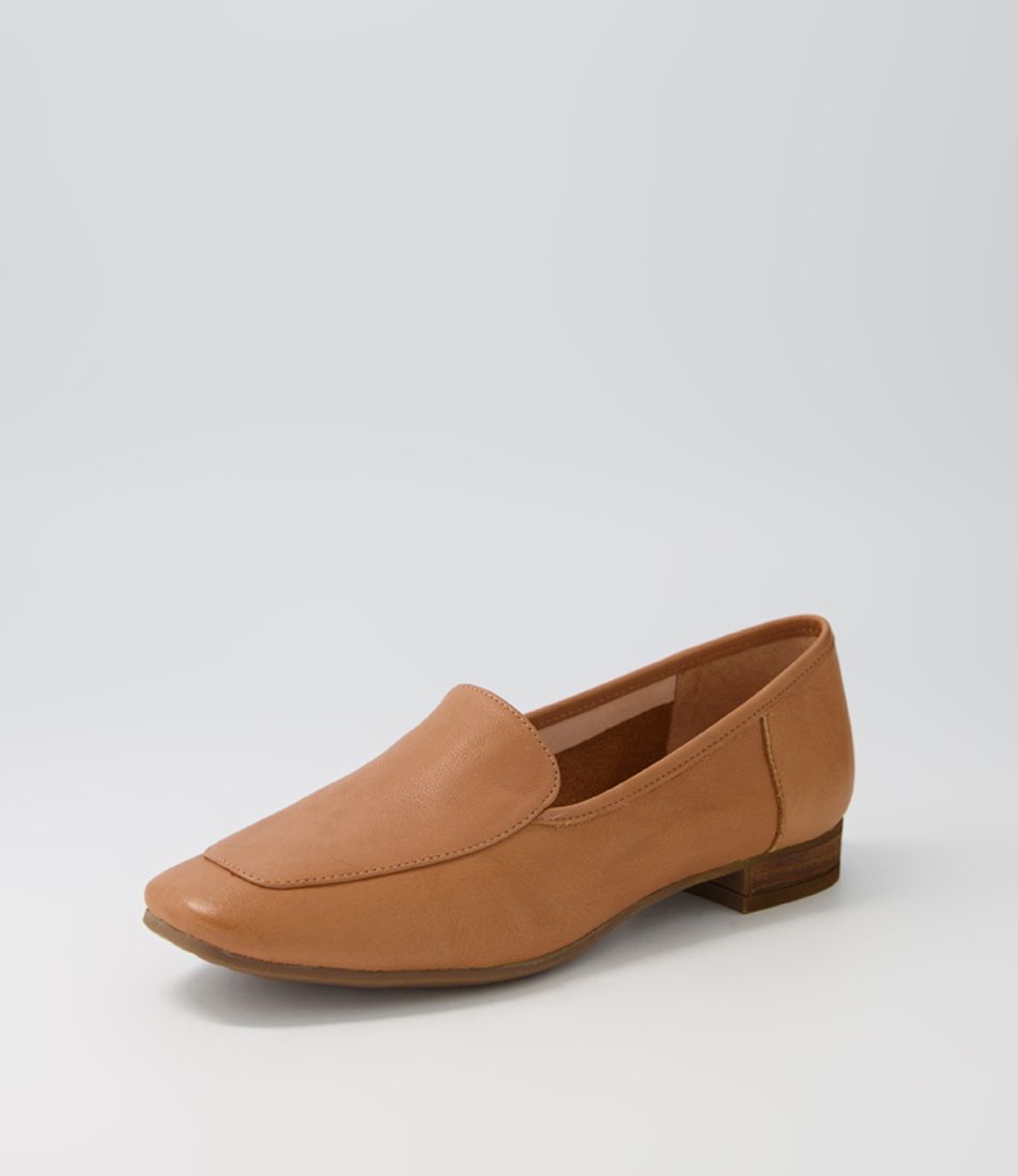 Temimie Dark Tan Leather Flat Shoes