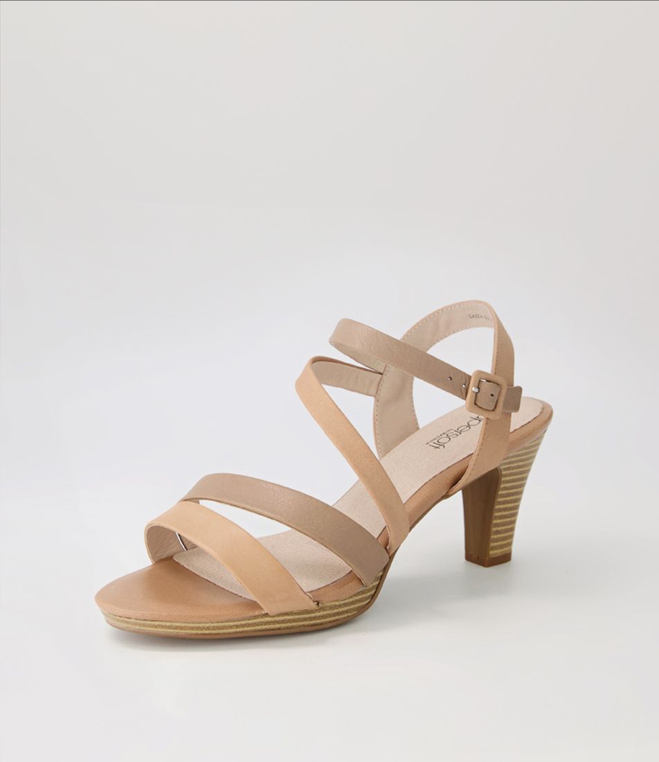 Sassa Dark Nude Light Taupe Leather Sandals