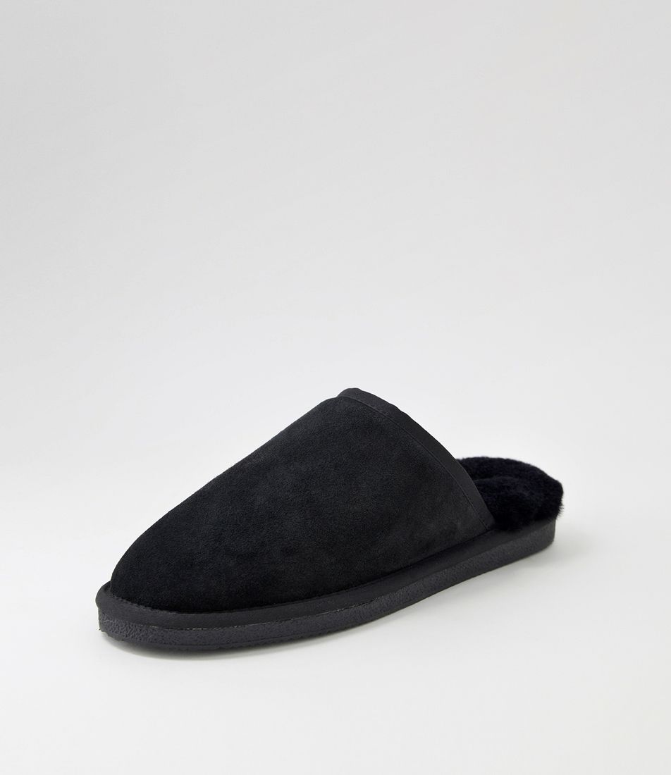 Oscar Black Suede Slippers
