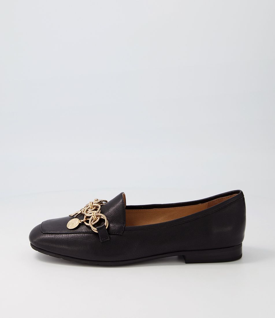 Mennat Black Leather Loafers