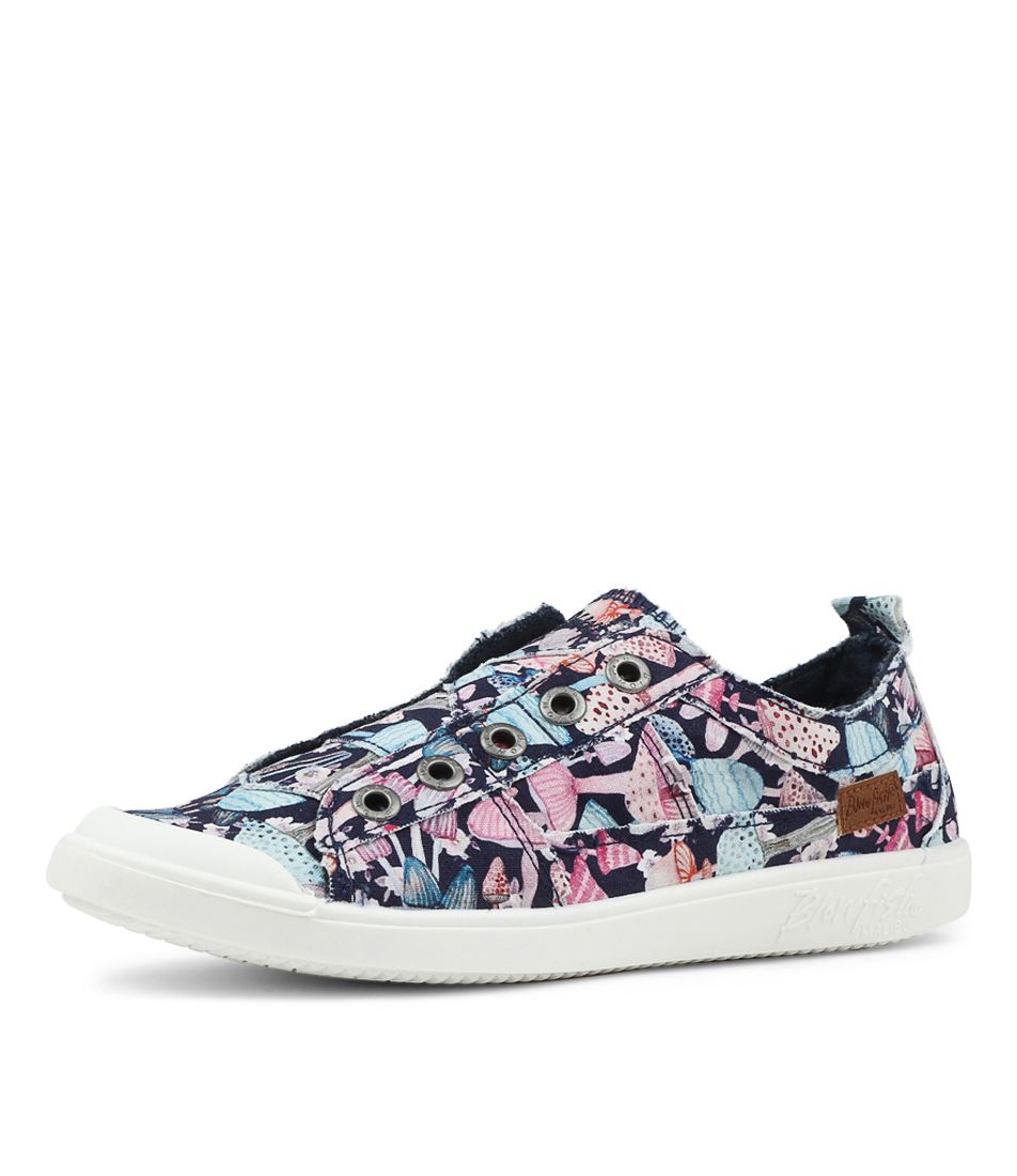 Vara Navy Mushroom Canvas Sneakers