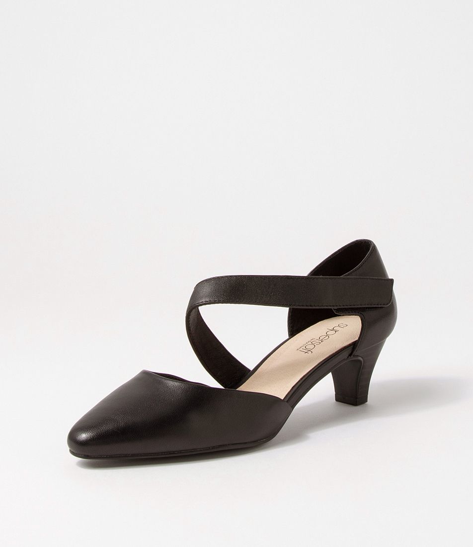 Laurie2 Black Leather Heels