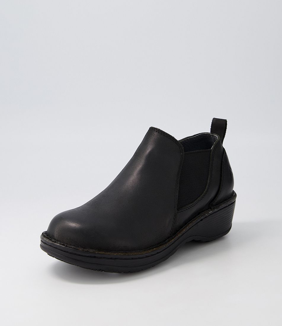 Noshow Black Leather Ankle Boots