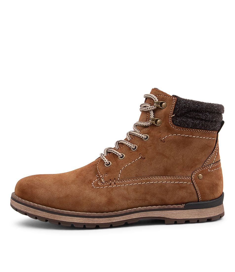 THATCHER TAN LACE UP BOOTS