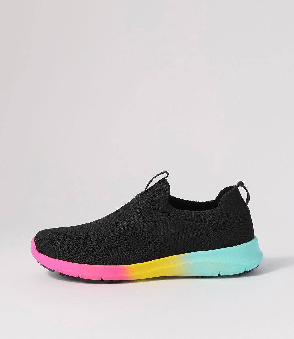 Kerlays Black Rainbow Recycled Knit Sneakers