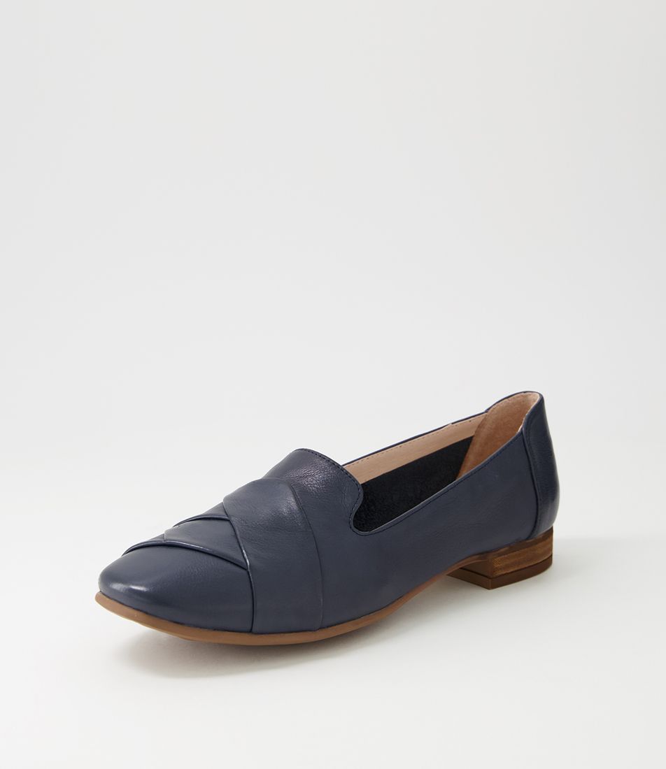 Tilony Navy Leather Loafers