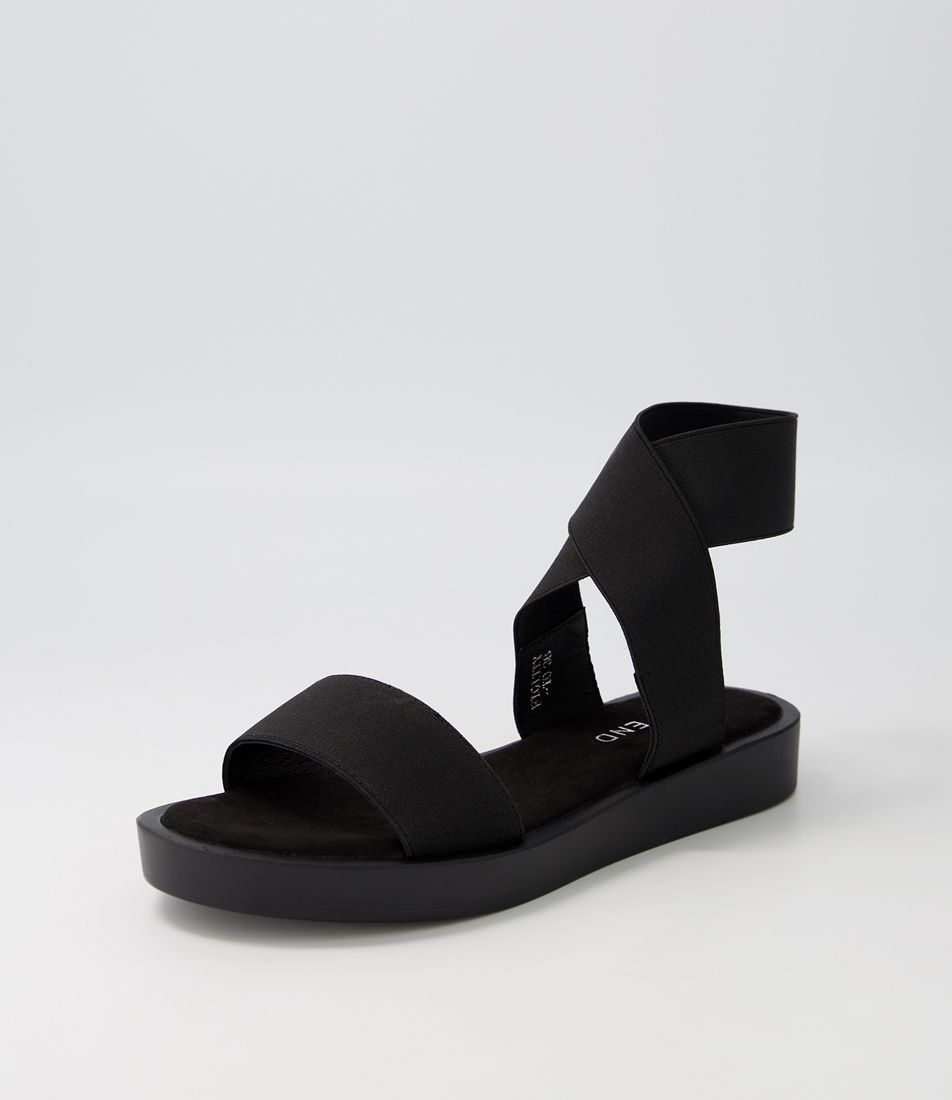 Figitty Black Elastic Sandals