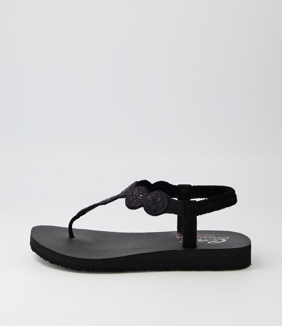 Meditation Black Fabric Sandals