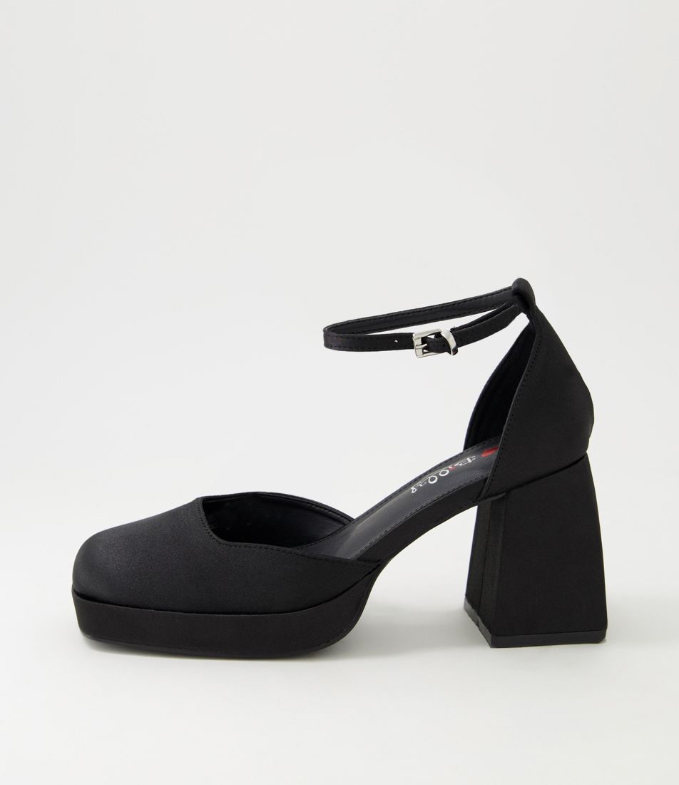 Oosh Black Satin Heels