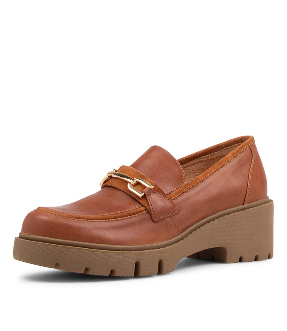 Xaxi Cognac Leather Heels