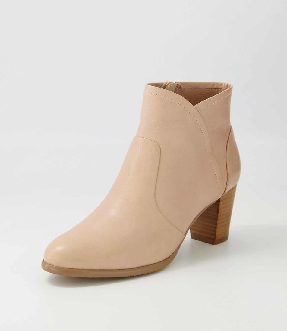 California Blush Leather Ankle Boots