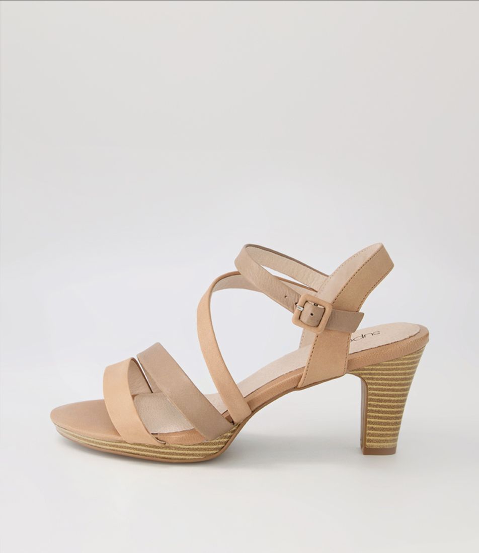 Sassa Dark Nude Light Taupe Leather Sandals