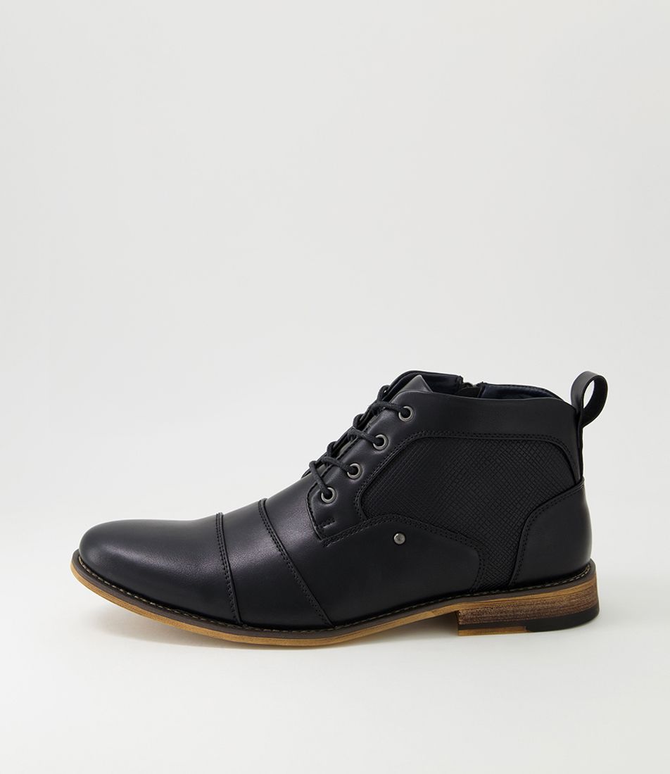 Jordi Black Washed Sole Lace Up Boots