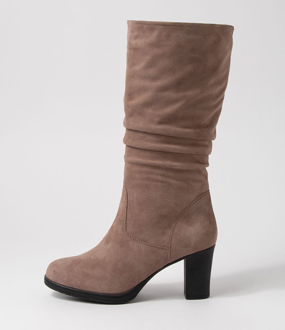 Barmah Taupe Suede Calf Boots
