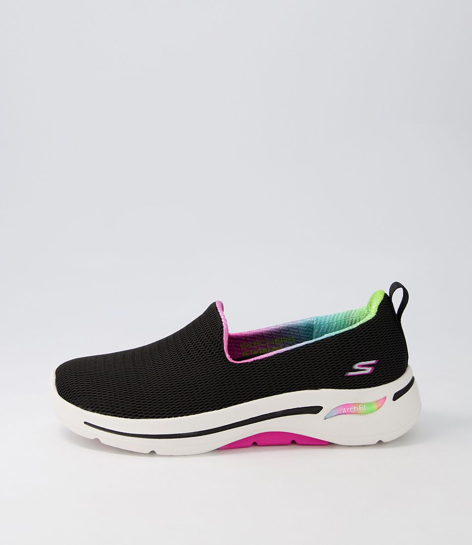 Go Walk Arch Fit Black Hot Pink Sneakers