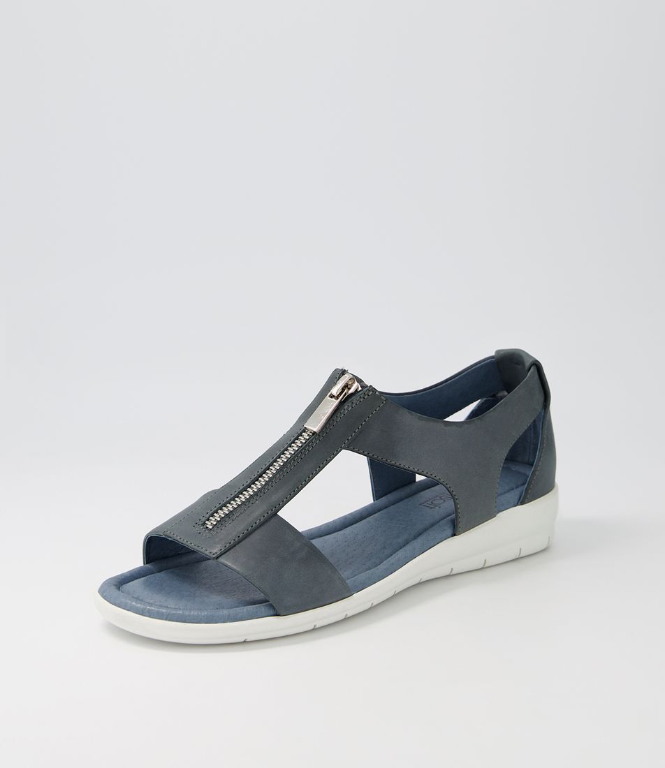 Fare Navy Leather Sandals