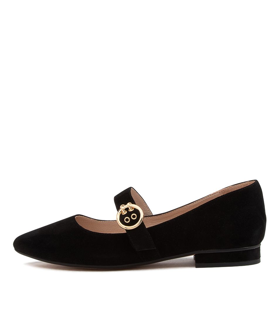 DALIAN BLACK SUEDE SLIP ONS